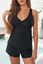 Immagine di Plus Size Swimwear  Black Two-piece V Neck Racerback